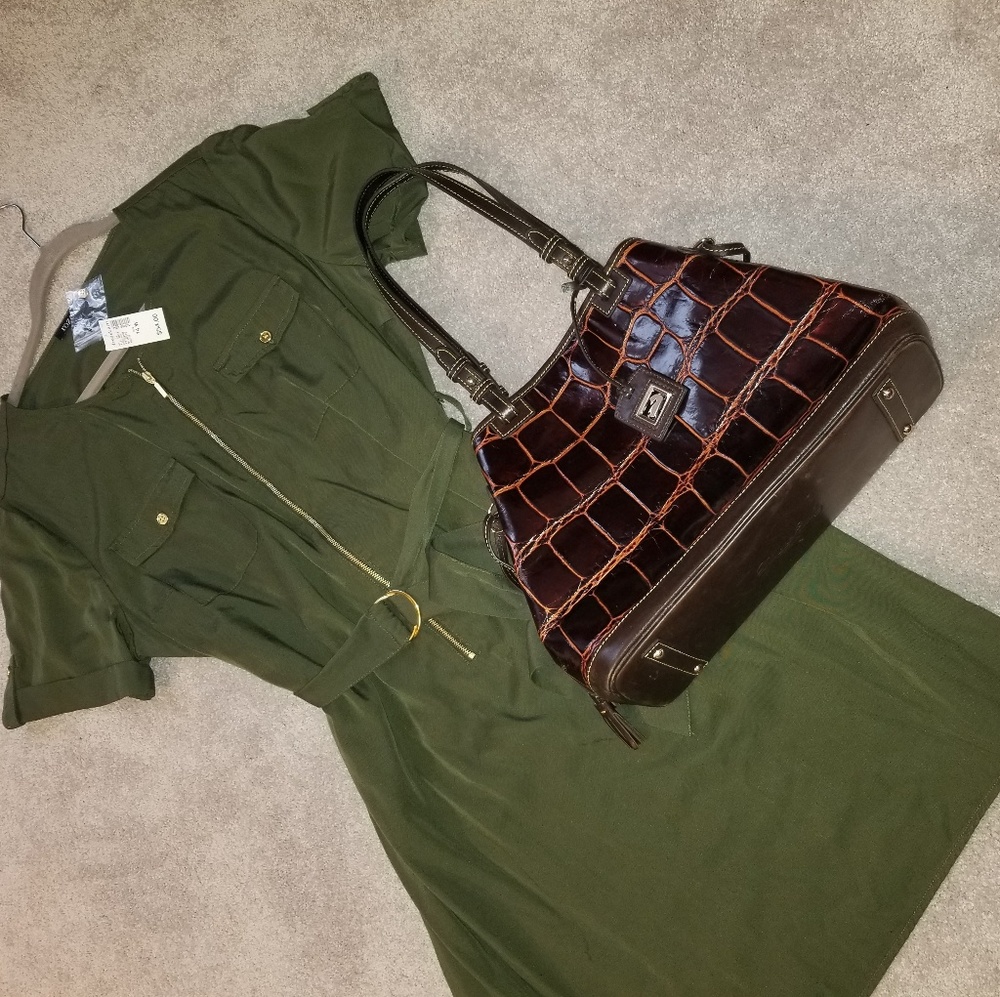 Dooney & Bourke Croc Embossed Tassel Bag